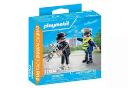 PLAYMOBIL DUO PACK - POLICIER ET BANDIT AVEC MENOTTES ET ACCESSOIRES #71804 (0325)